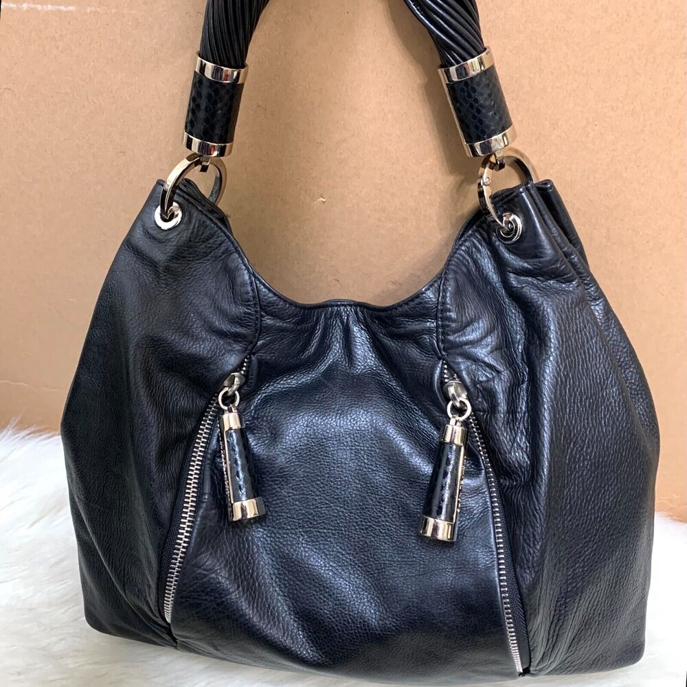 MICHAEL KORS COLLECTION Soft Black Leather TONNE Hobo - Picture 4 of 15